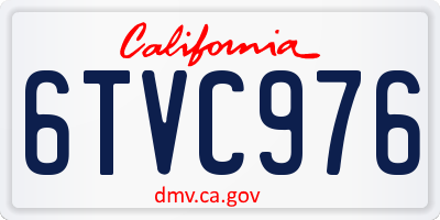 CA license plate 6TVC976