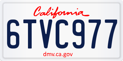 CA license plate 6TVC977