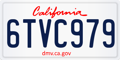 CA license plate 6TVC979