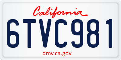 CA license plate 6TVC981