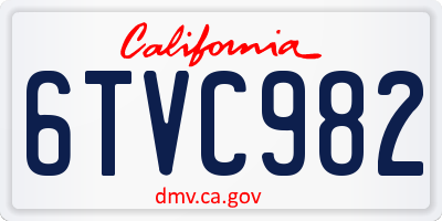 CA license plate 6TVC982