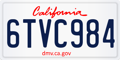 CA license plate 6TVC984