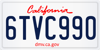 CA license plate 6TVC990