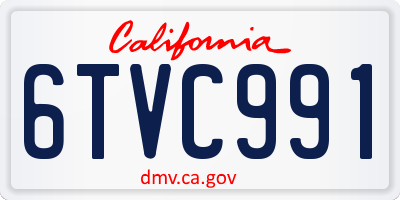 CA license plate 6TVC991