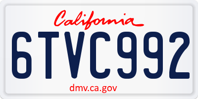 CA license plate 6TVC992