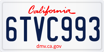 CA license plate 6TVC993