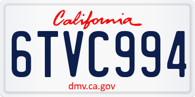 CA license plate 6TVC994