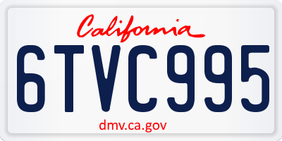 CA license plate 6TVC995