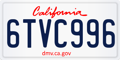 CA license plate 6TVC996