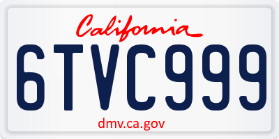 CA license plate 6TVC999