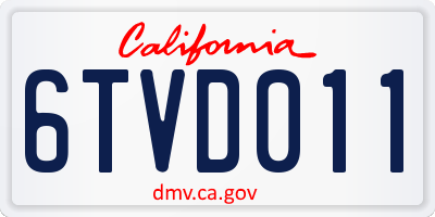 CA license plate 6TVD011