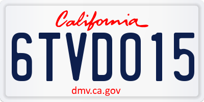 CA license plate 6TVD015