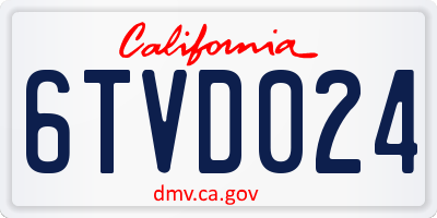 CA license plate 6TVD024