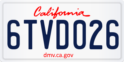 CA license plate 6TVD026