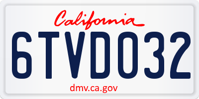 CA license plate 6TVD032