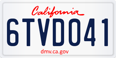 CA license plate 6TVD041