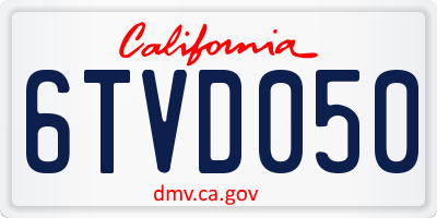 CA license plate 6TVD050