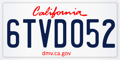 CA license plate 6TVD052