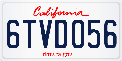 CA license plate 6TVD056