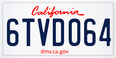 CA license plate 6TVD064