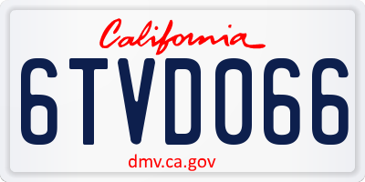 CA license plate 6TVD066