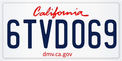 CA license plate 6TVD069