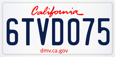 CA license plate 6TVD075