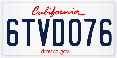 CA license plate 6TVD076