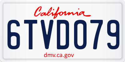 CA license plate 6TVD079