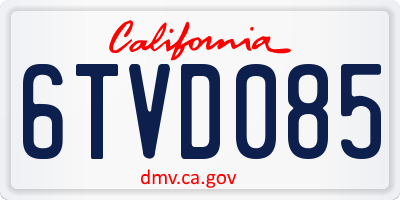 CA license plate 6TVD085