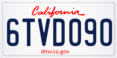 CA license plate 6TVD090