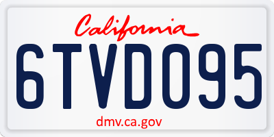 CA license plate 6TVD095