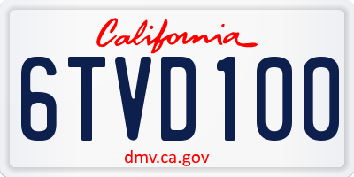 CA license plate 6TVD100