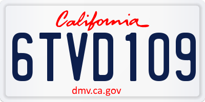 CA license plate 6TVD109