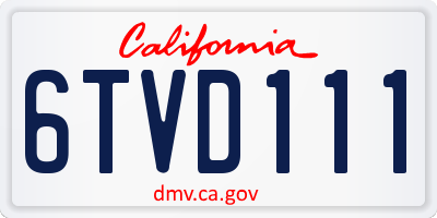 CA license plate 6TVD111