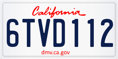 CA license plate 6TVD112