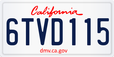 CA license plate 6TVD115