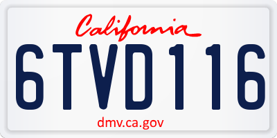 CA license plate 6TVD116