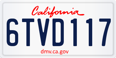 CA license plate 6TVD117