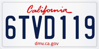 CA license plate 6TVD119