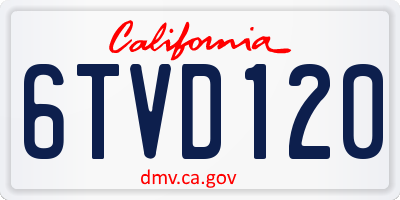 CA license plate 6TVD120