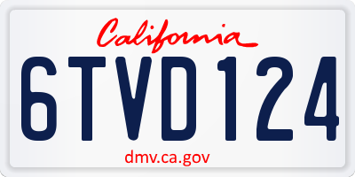 CA license plate 6TVD124