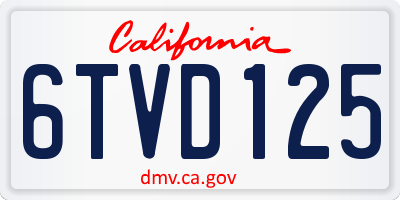 CA license plate 6TVD125