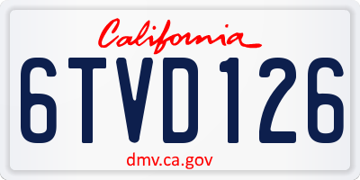 CA license plate 6TVD126