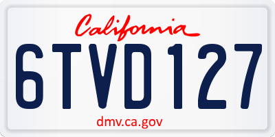 CA license plate 6TVD127