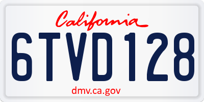 CA license plate 6TVD128