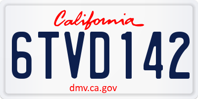 CA license plate 6TVD142