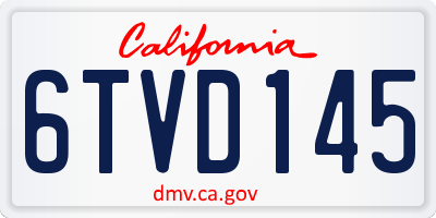 CA license plate 6TVD145