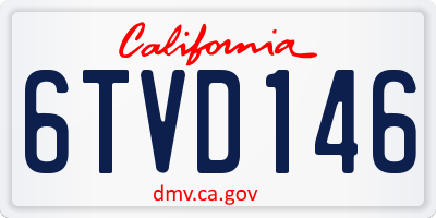 CA license plate 6TVD146