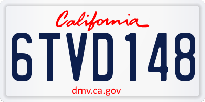 CA license plate 6TVD148